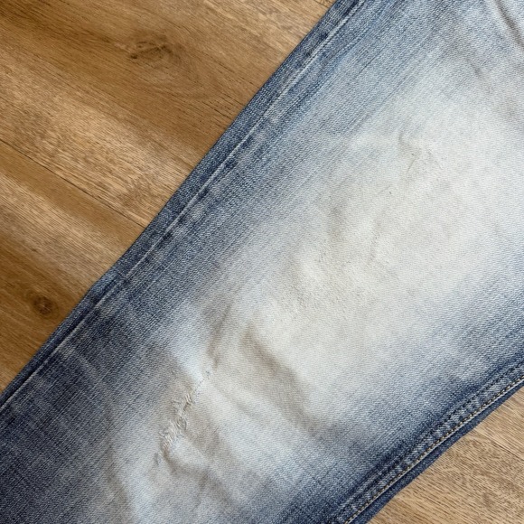 Diesel Zatiny Jeans Men 32x34 Blue Bootcut Italy Thrash Embroidery Faded 008LD - Picture 13 of 16